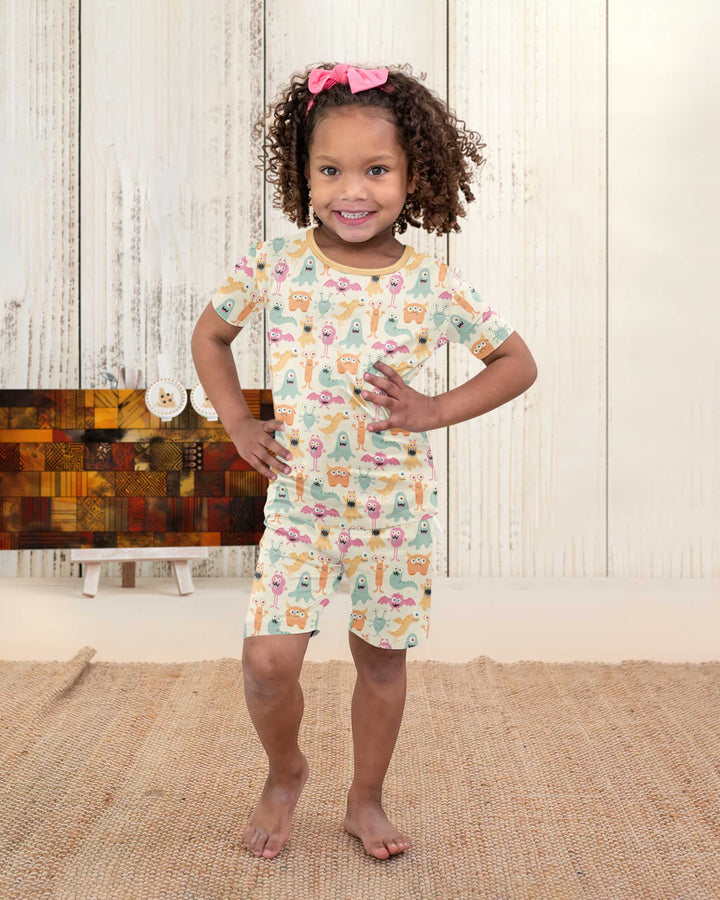 Monster Boo Bash Bamboo Two Piece Short Sleeve Shorts Pajama Set