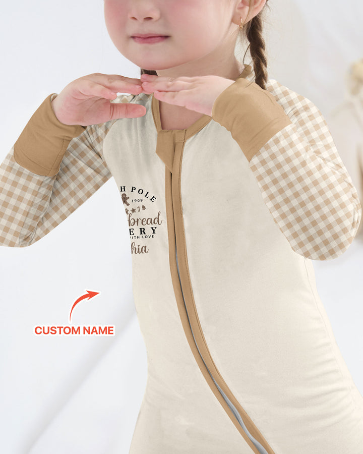 Custom Name Gingerbread Bakery Bamboo Convertible Zippy