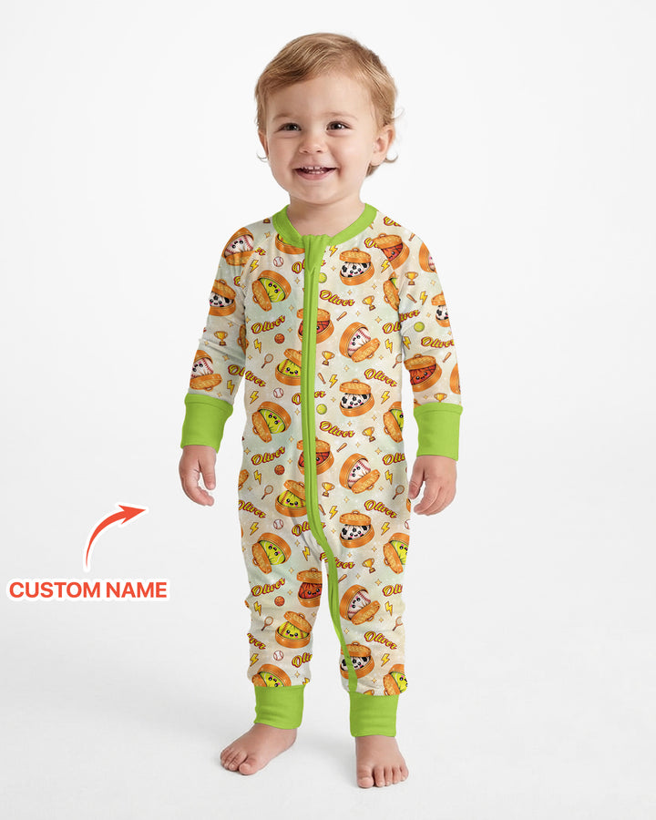 Custom Name Sports Dumpling Bamboo Convertible Zippy
