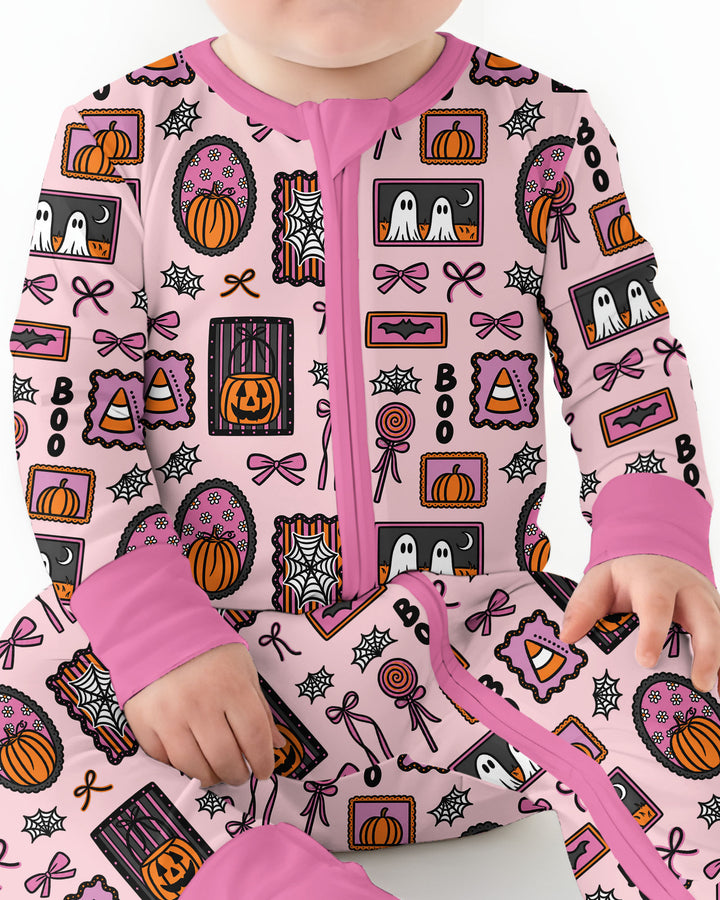 Spooky Preppy Pink Bamboo Convertible Zippy
