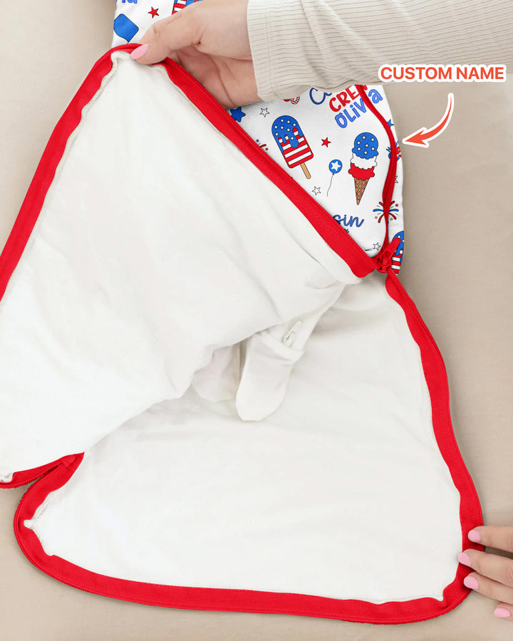 Custom Name 4th of July Cousin Crew Bamboo Sleep Bag