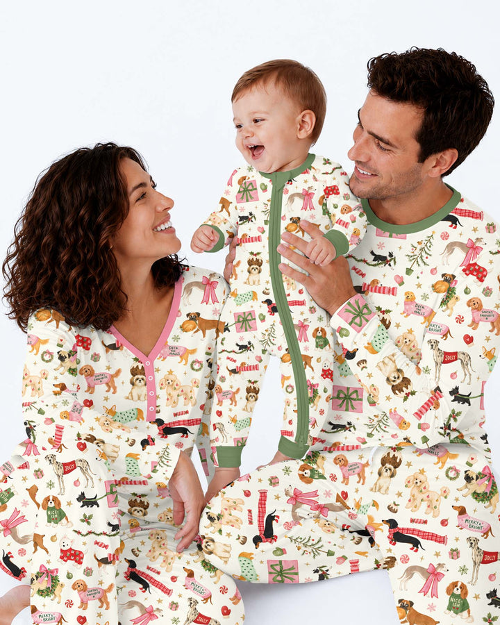 Festive Dog Merry Woofmas Bamboo Men's Pajama Set