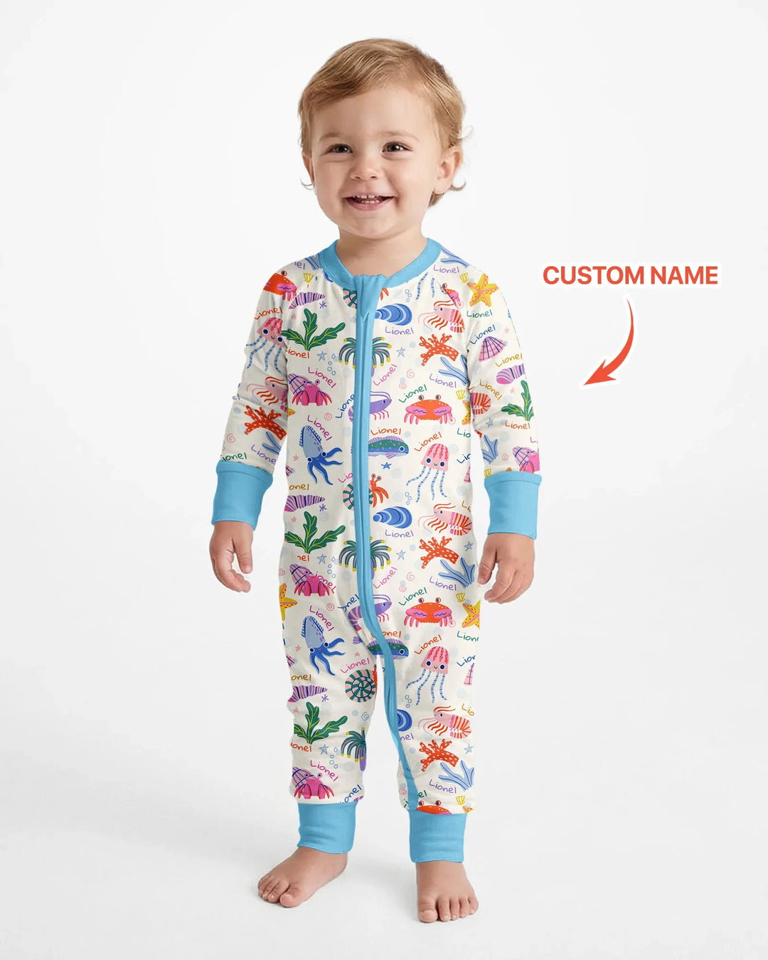 Tide Pool Pals Custom Name Bamboo Convertible Zippy