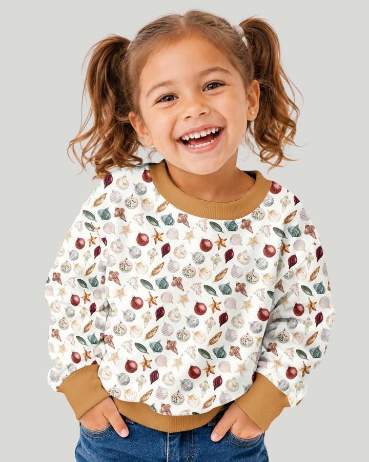 Watercolor Christmas Ornaments Bamboo Crewneck Sweatshirt