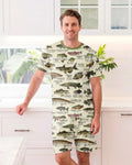 Fish Of America Bamboo Men Short Sleeve Short Pajama Set