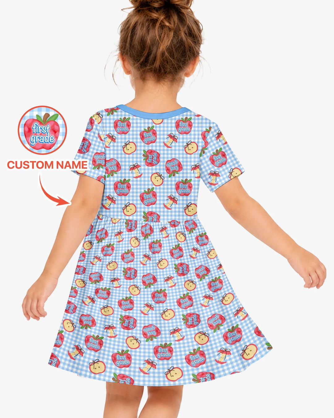 Custom School Grade Apple Days Bamboo Twirl Dress