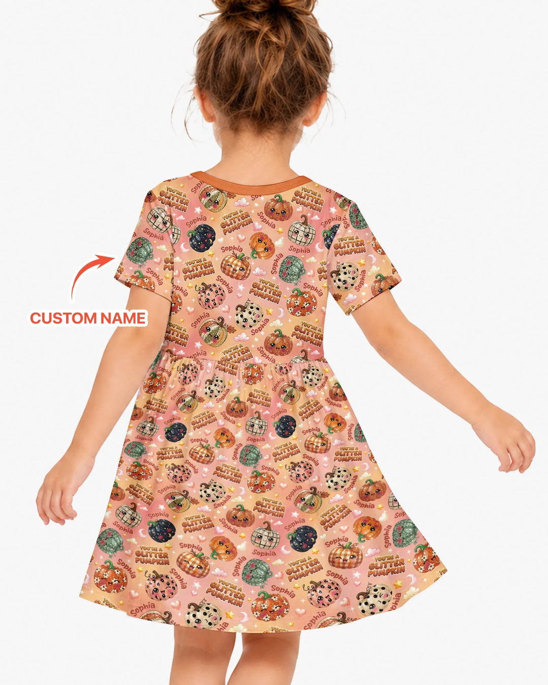 Custom Name You're A Glitter Pumpkin Bamboo Twirl Dress