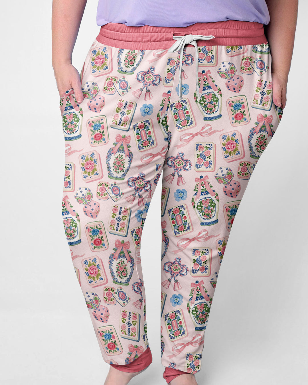 Chinoiserie Mahjong Mommy & Me Matching Bamboo Women Pajama Set