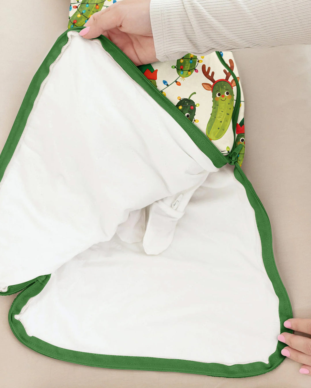 Cheerful Christmas Pickle Bamboo Sleep Bag