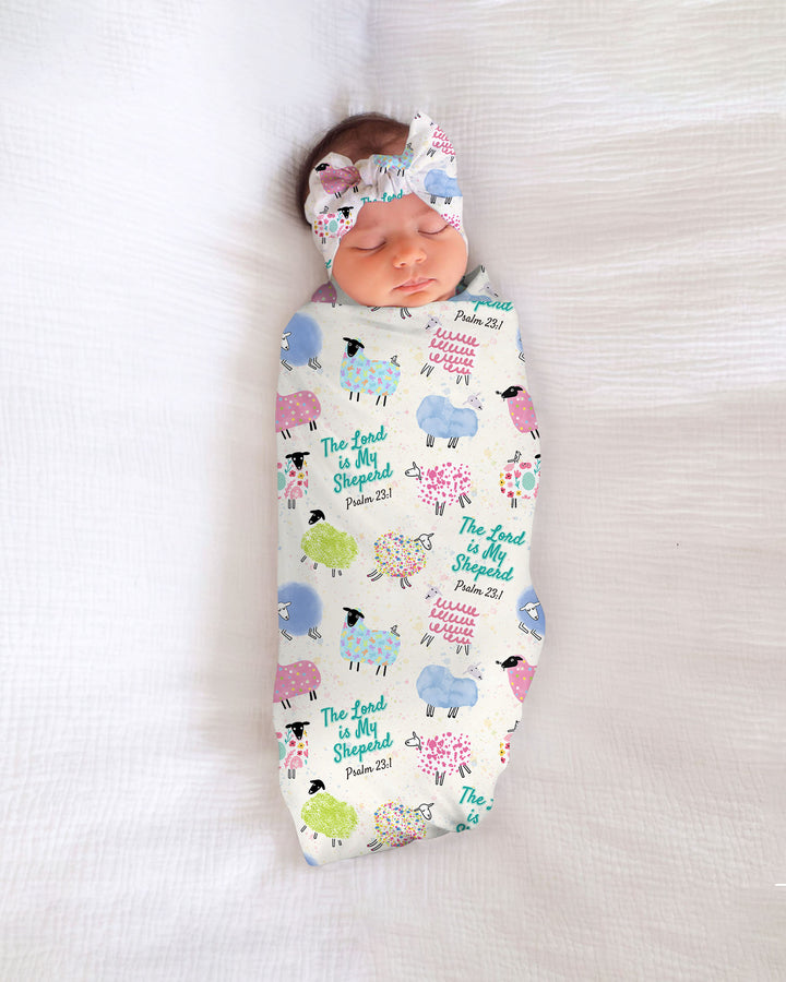 The Lord Is My Shepherd Psalm 23 Swaddle Blanket