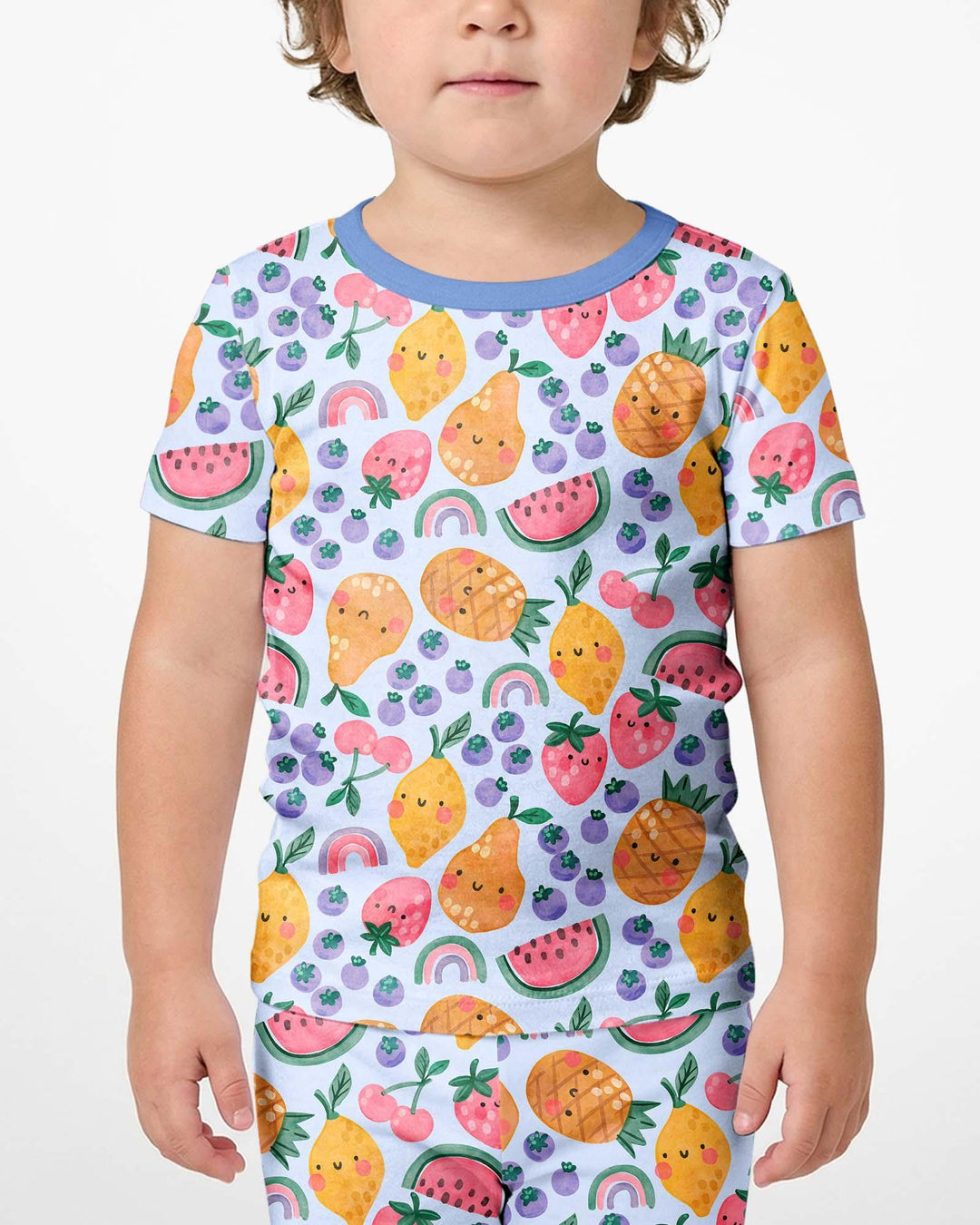 Fruitie Cuties Family Matching Bamboo Two Piece Short Sleeve Shorts Pajama Set