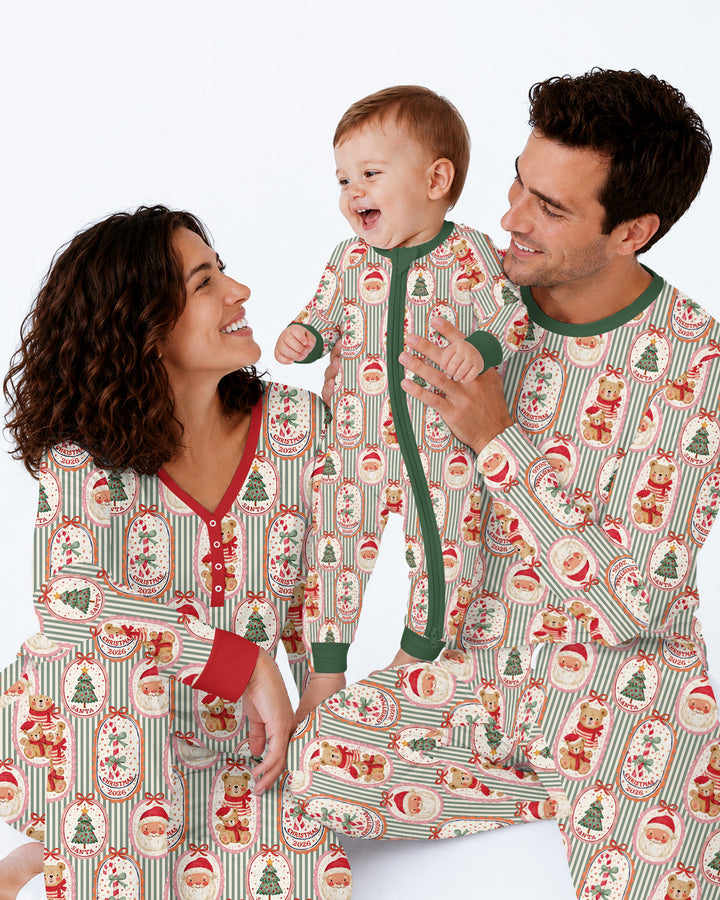 Teddy Bear Christmas Bamboo Men's Pajama Set