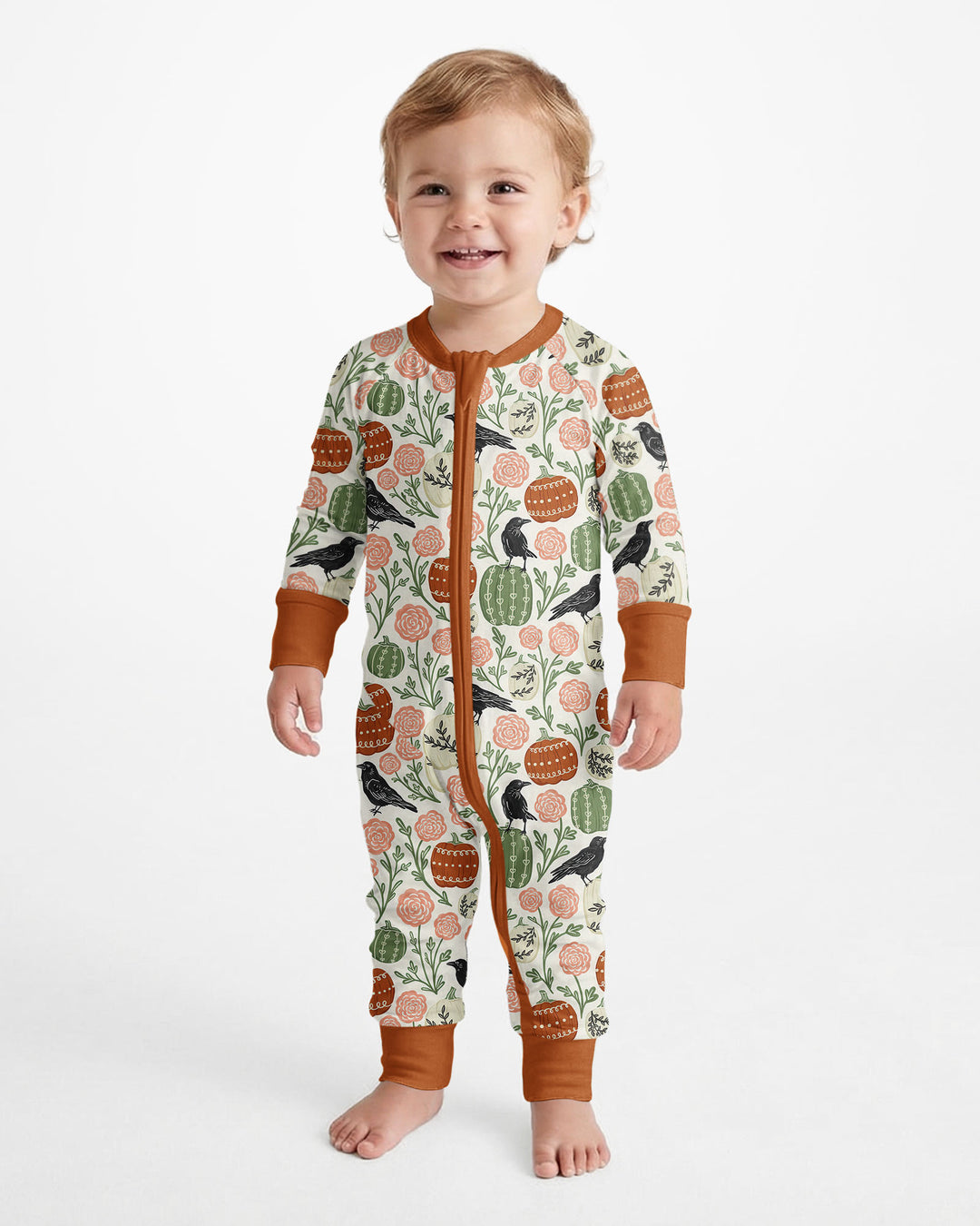 Country Crows with Mums and Pumpkins Bamboo Convertible Zippy