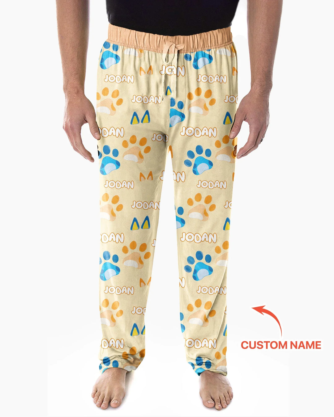 Custom Name Favourite Blue Dog Family Matching Bamboo Men's Pajama Set