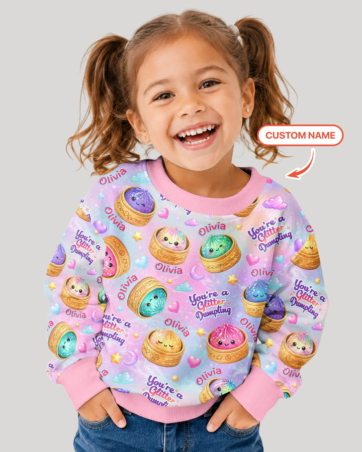 Custom Name You're A Glitter Dumpling Bamboo Crewneck Sweatshirt