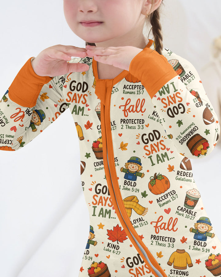 God says I am FALL Bamboo Convertible Zippy