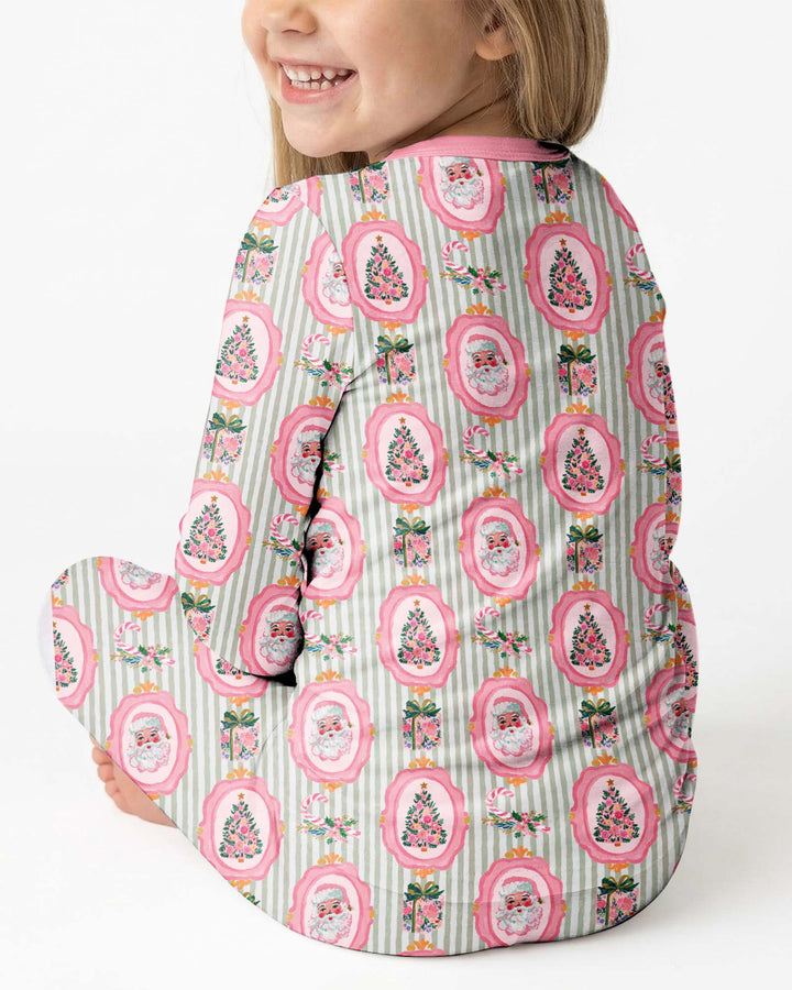 Vintage Christmas Keepsake  Bamboo Two Piece Long Sleeve Pajama Set