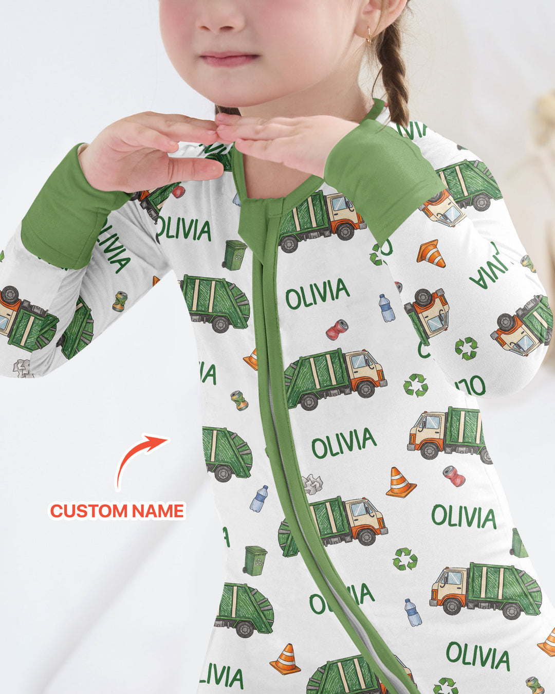 Custom Name Garbage Day Bamboo Convertible Zippy