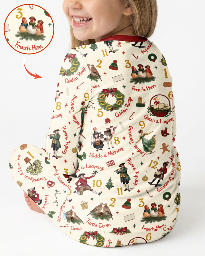 12 Days of Christmas Bamboo Two Piece Long Sleeve Pajama Set