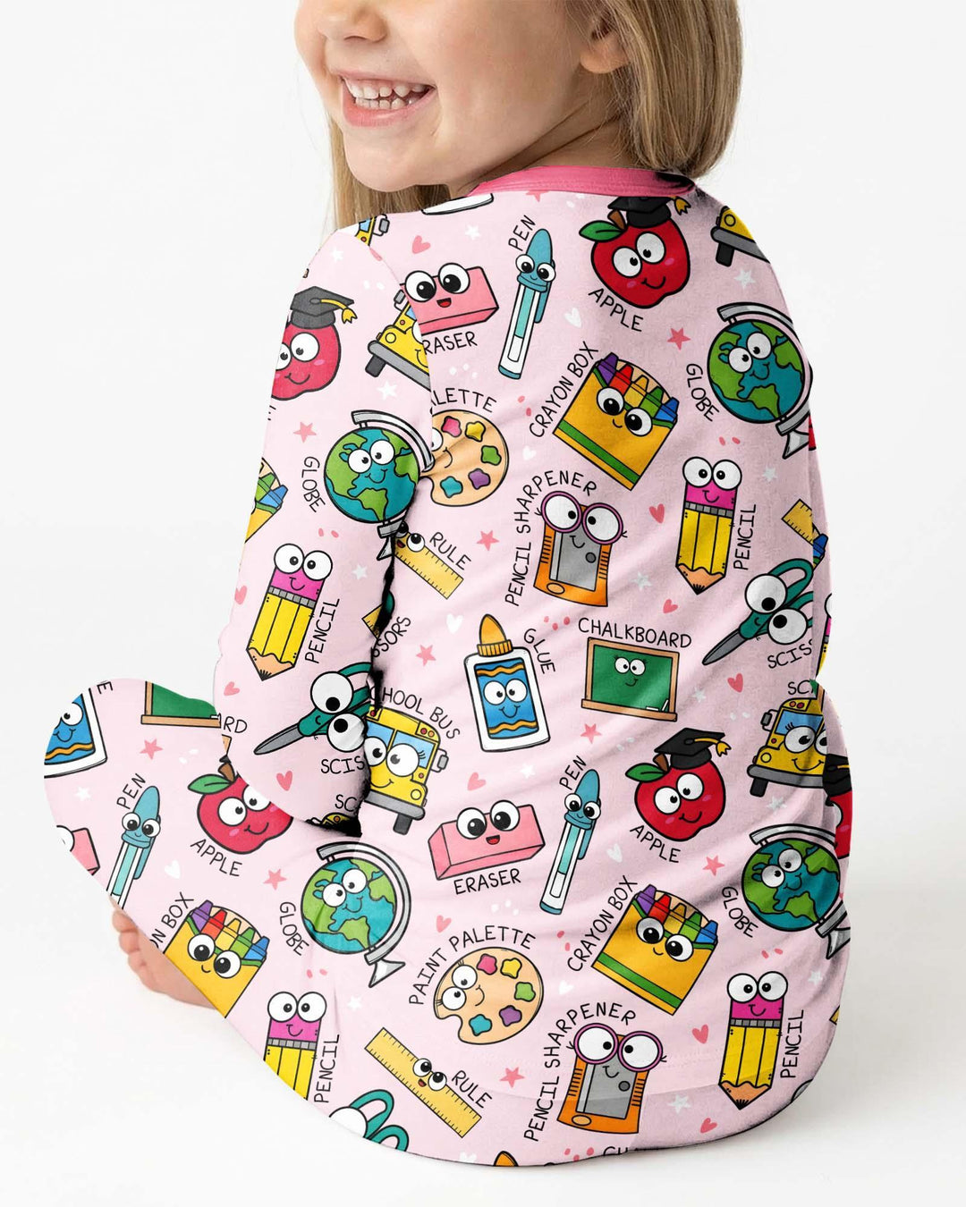 Happy School Pals  Bamboo Two Piece Long Sleeve Pajama Set