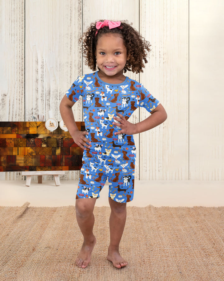 Dapper Dogs Bamboo Two Piece Short Sleeve Shorts Pyjamas Set