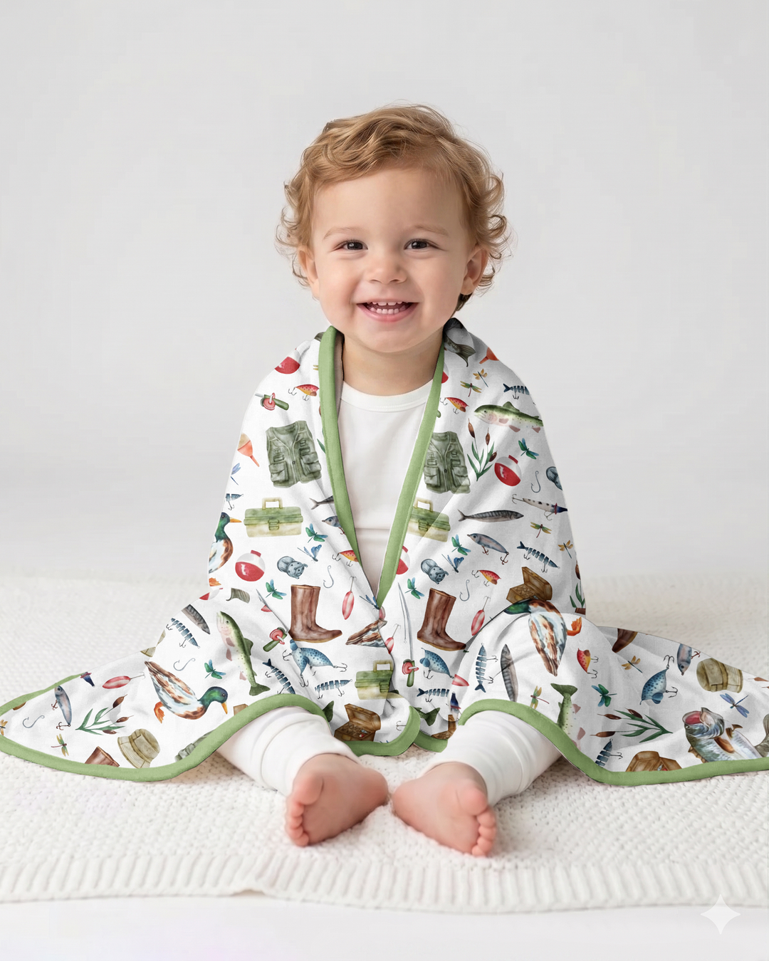 Daddy's Fishing Buddy Daddy& Me Matching Bamboo Blanket