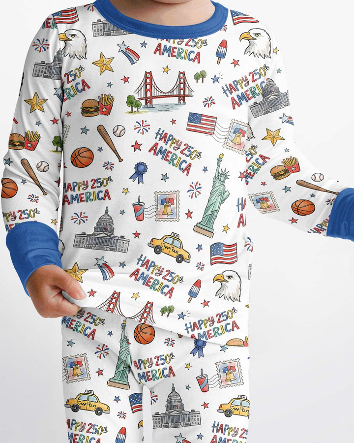 America 250 Celebration Bamboo Two Piece Long Sleeve Pajama Set