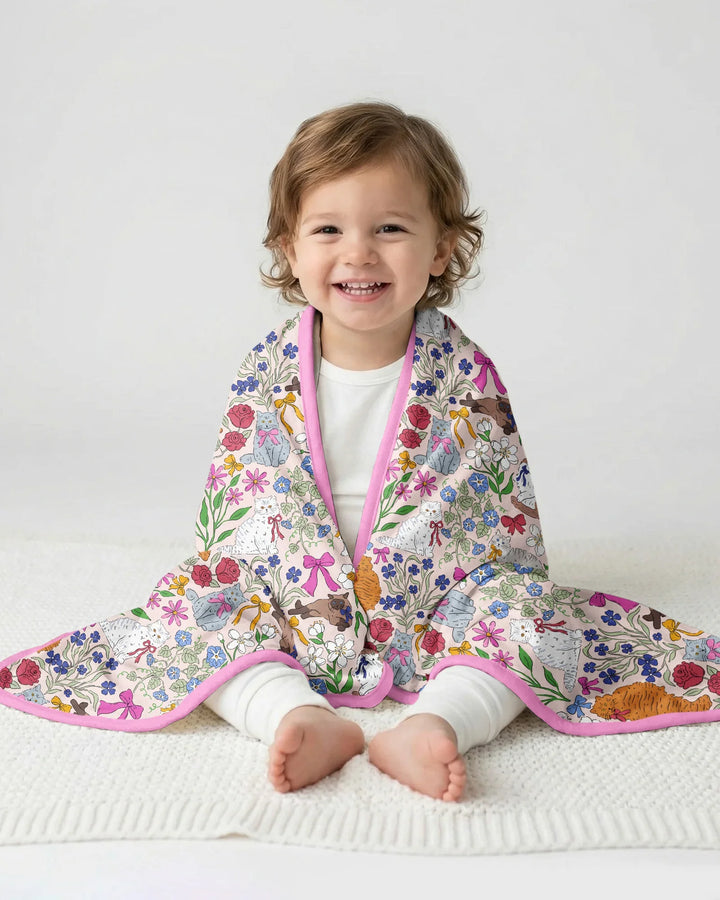 The Garden Cattery Mommy & Me Matching Bamboo Blanket