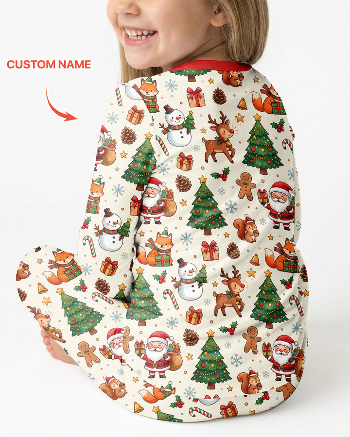 Custom Name When I Wake Up It's Will Be Christmas Bamboo Two Piece Long Sleeve Pajama Set