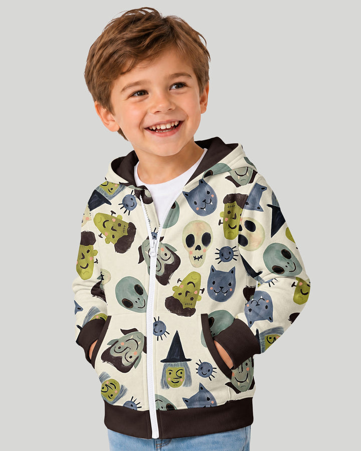Halloween Face Bamboo Zip Hoodie