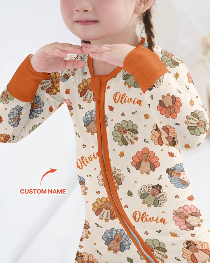 Custom Name Boho Turkey Bamboo Convertible Zippy