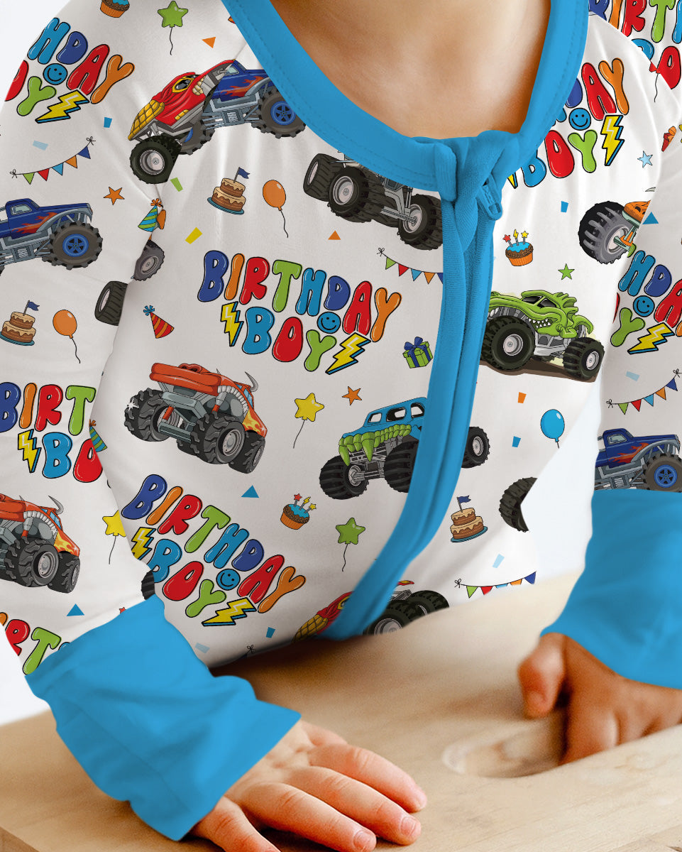 Monster Truck Birthday Boy Bamboo Convertible Zippy