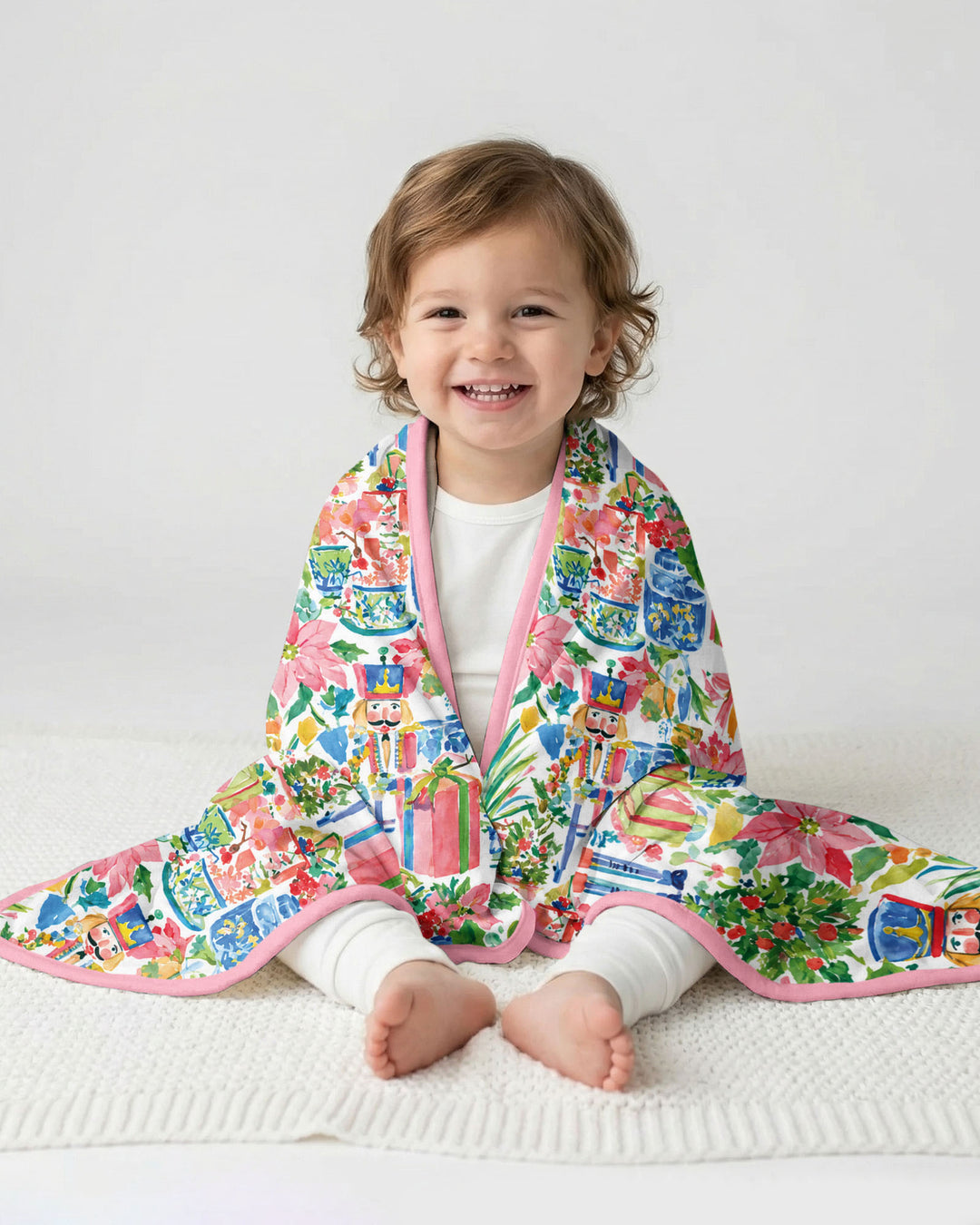 Watercolor Nutcracker Holiday Bamboo Blanket