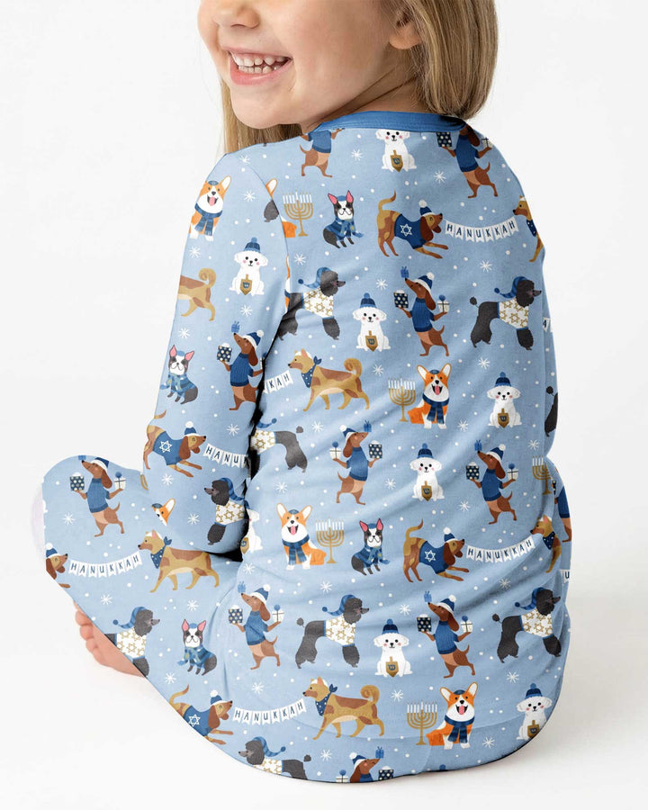 Hanukkah Dogs Bamboo Two Piece Long Sleeve Pajama Set