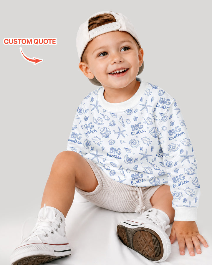 Coquette Seashell Matching Sibling Bamboo Crewneck Sweatshirt