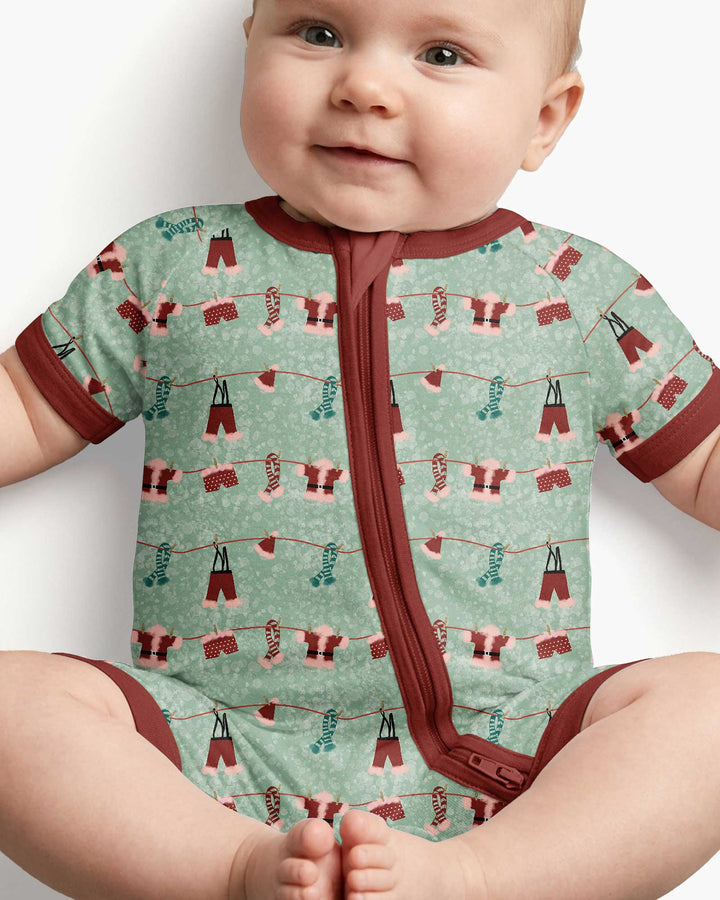 Santa In The Snow Bamboo Shorty Zippy