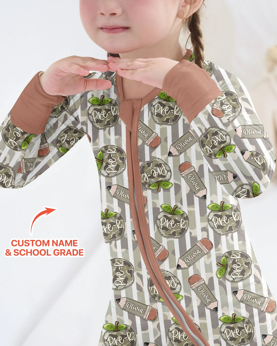 Custom Name Camo Apple Days Bamboo Convertible Zippy