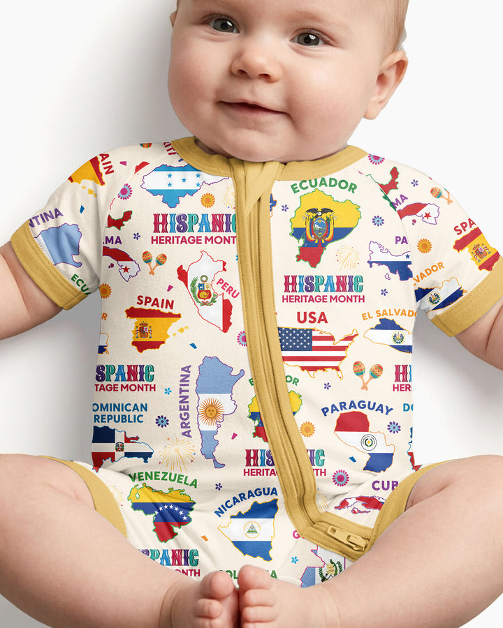 Hispanic Heritage Month Country Flags Bamboo Shorty Zippy