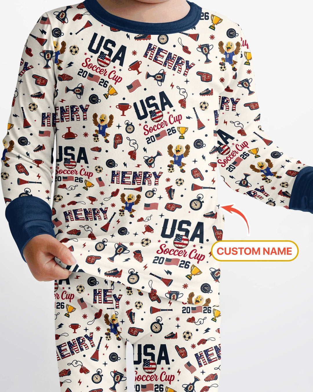 My First Soccer Cup 2026 Bamboo Two Piece Long Sleeve Pajama Set