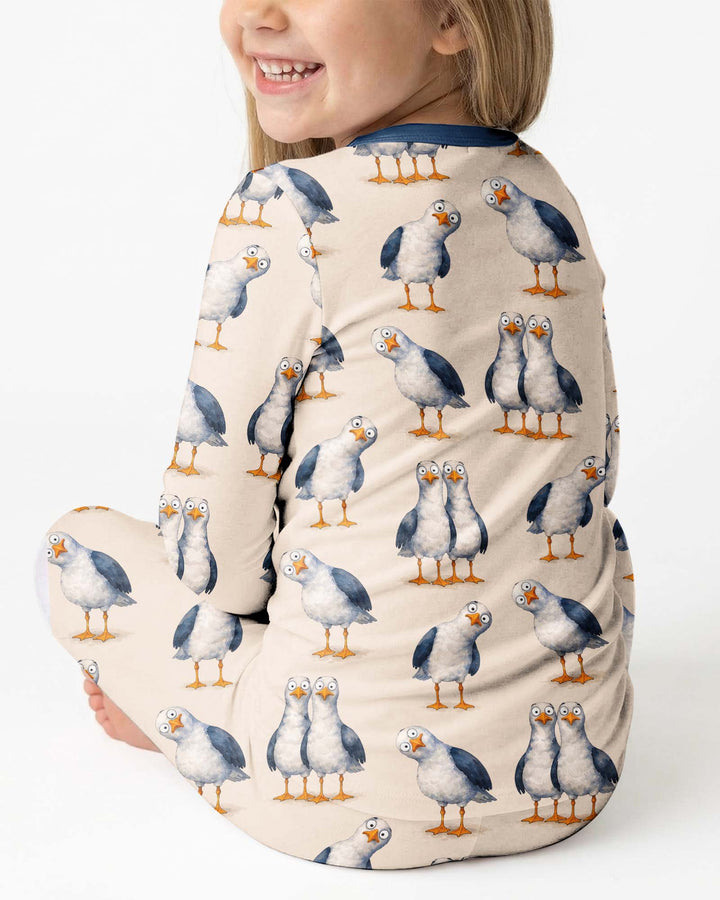 Goofy Seagulls Bamboo Two Piece Long Sleeve Pajama Set