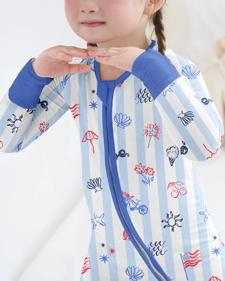 Red, White & Beachy Family Matching Bamboo Convertible Zippy