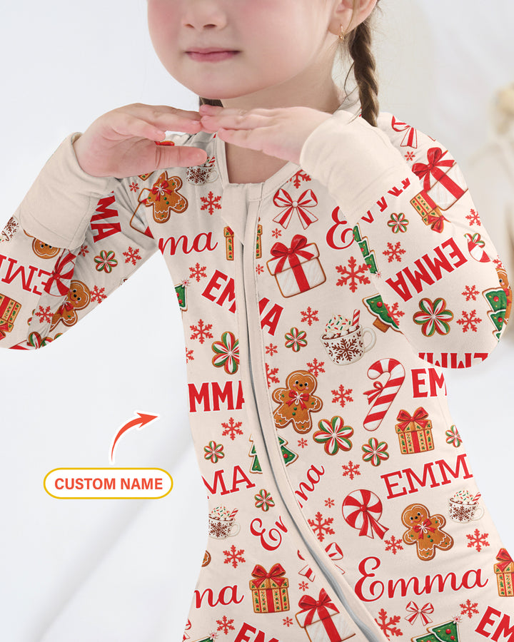 Merry Christmas Custom Name Bamboo Convertible Zippy
