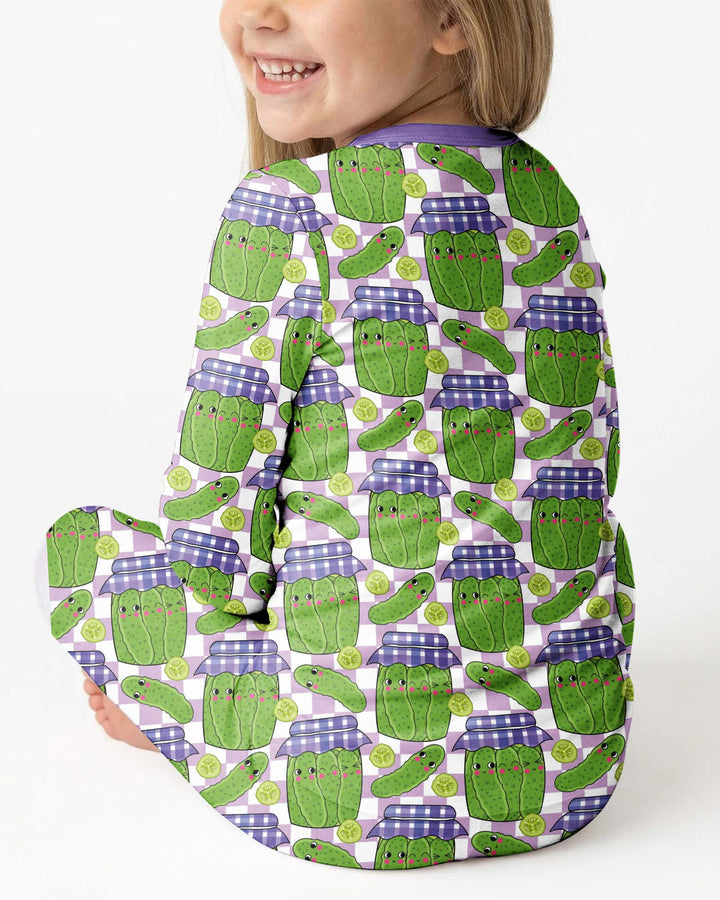 Kawaii Pickle Jar Bamboo Two Piece Long Sleeve Pajama Set
