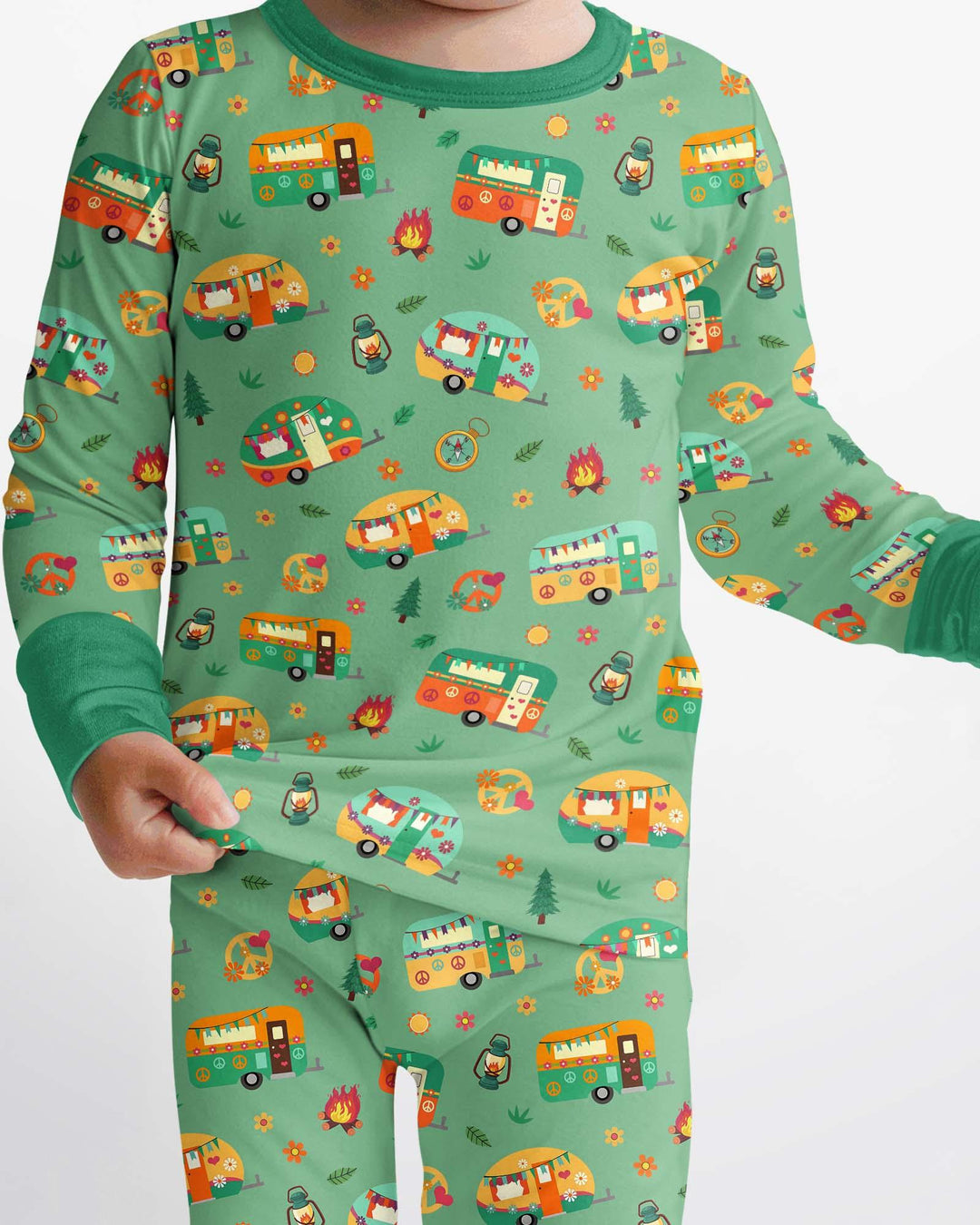 Happy Little Camper Bamboo Two Piece Long Sleeve Pajama Set