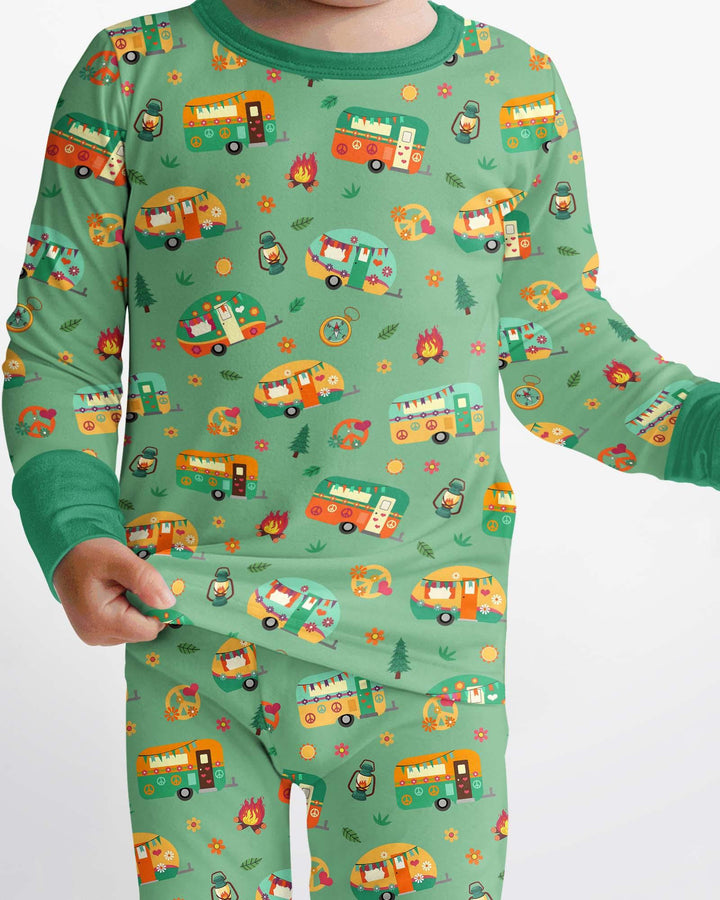 Happy Little Camper Bamboo Two Piece Long Sleeve Pajama Set