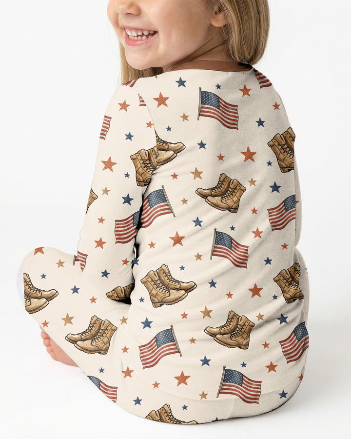 My Favorite Veteran Is My Grandpa Bamboo Two Piece Long Sleeve Pajama Set