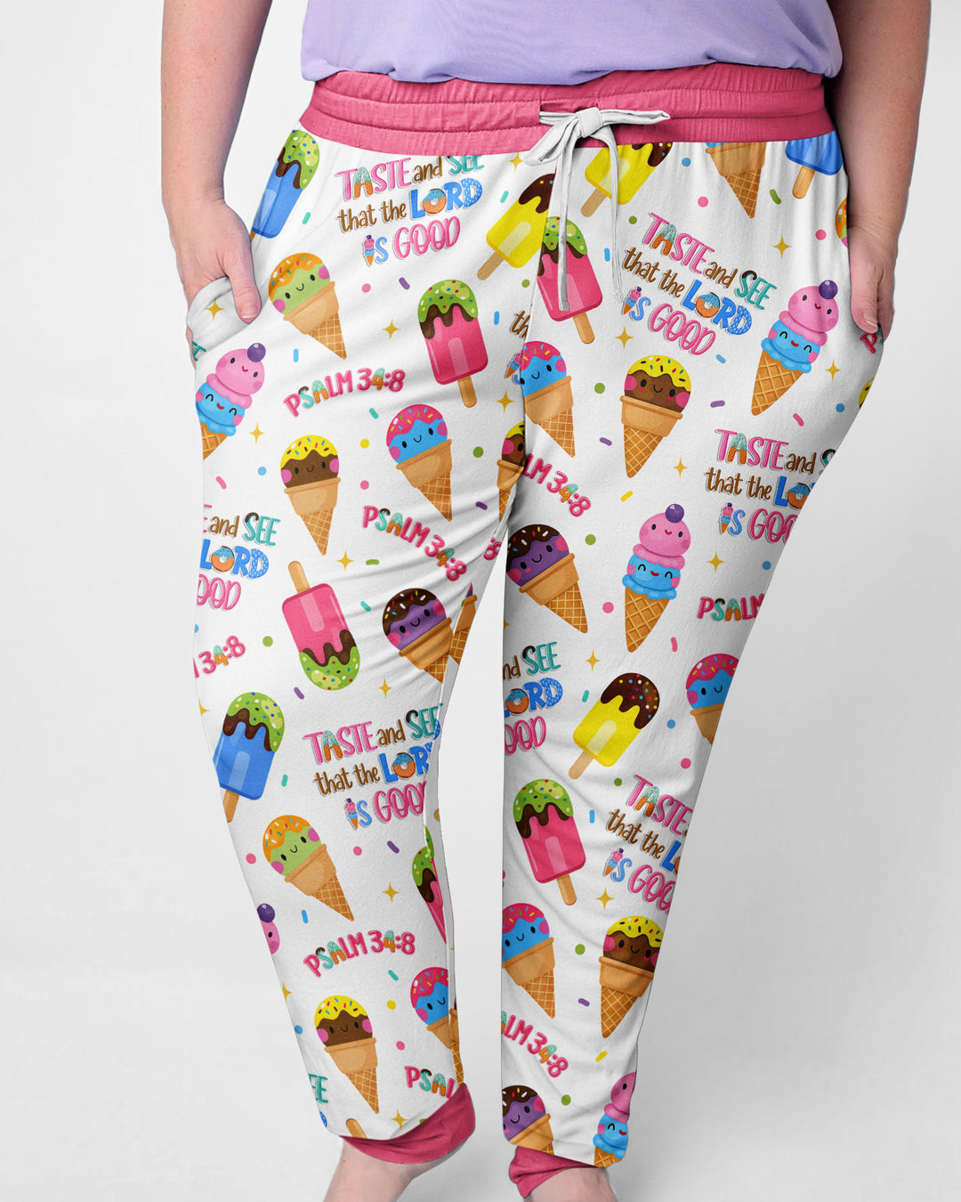 Jesus Summer Ice Cream Taste and See That The Lord Is Good Bamboo Women Pajama Set