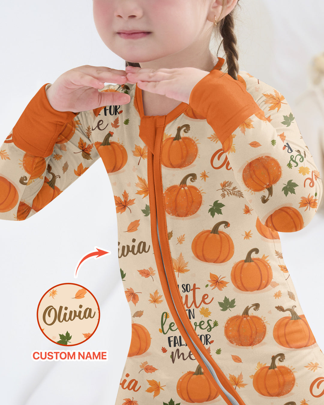 Custom Name I'm So Cute Even Leaves Fall for Me Bamboo Convertible Zippy
