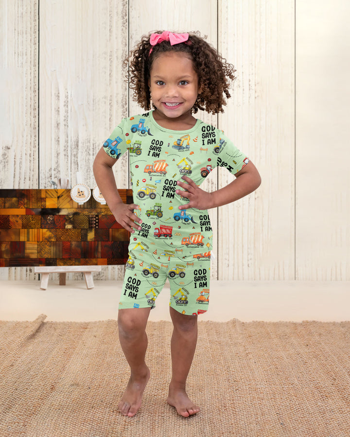 God Says I Am Boy Bamboo Two Piece Short Sleeve Shorts Pyjamas Set