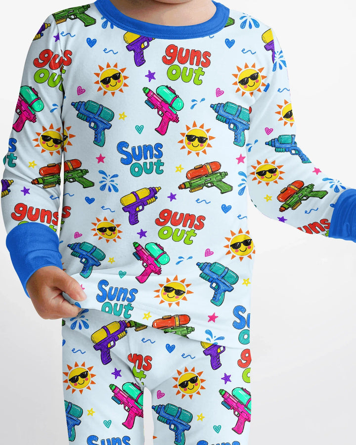 Sun Out Guns Out Bamboo Two Piece Long Sleeve Pajama Set